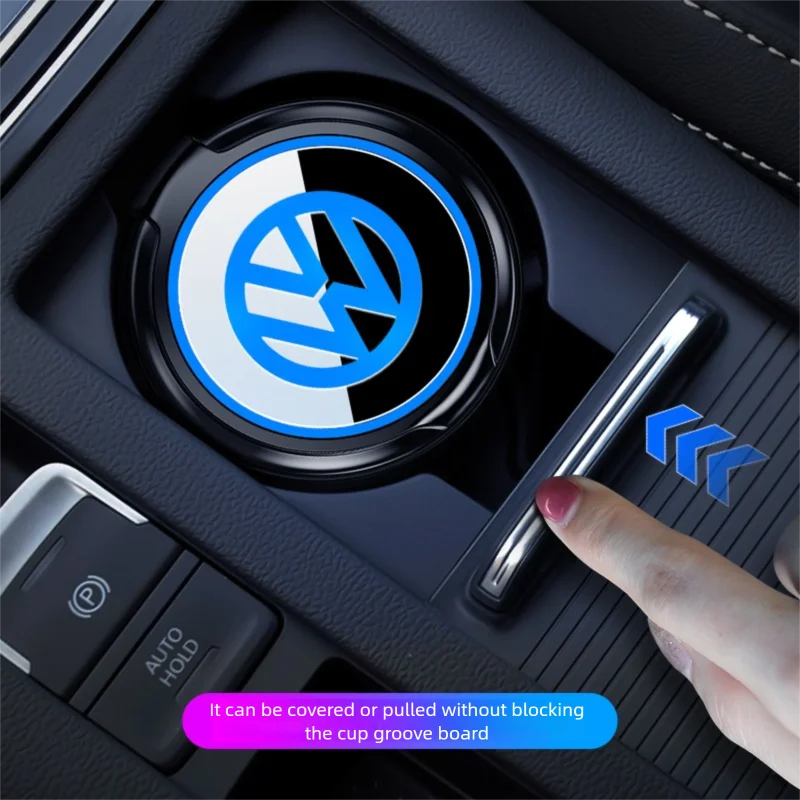 

For VW Polo Tiguan Passat B5 B6 B7 Golf 4 Car Cigarette Ashtray Cup With Lid With LED Light Portable Detachable Vehicle Ashtray