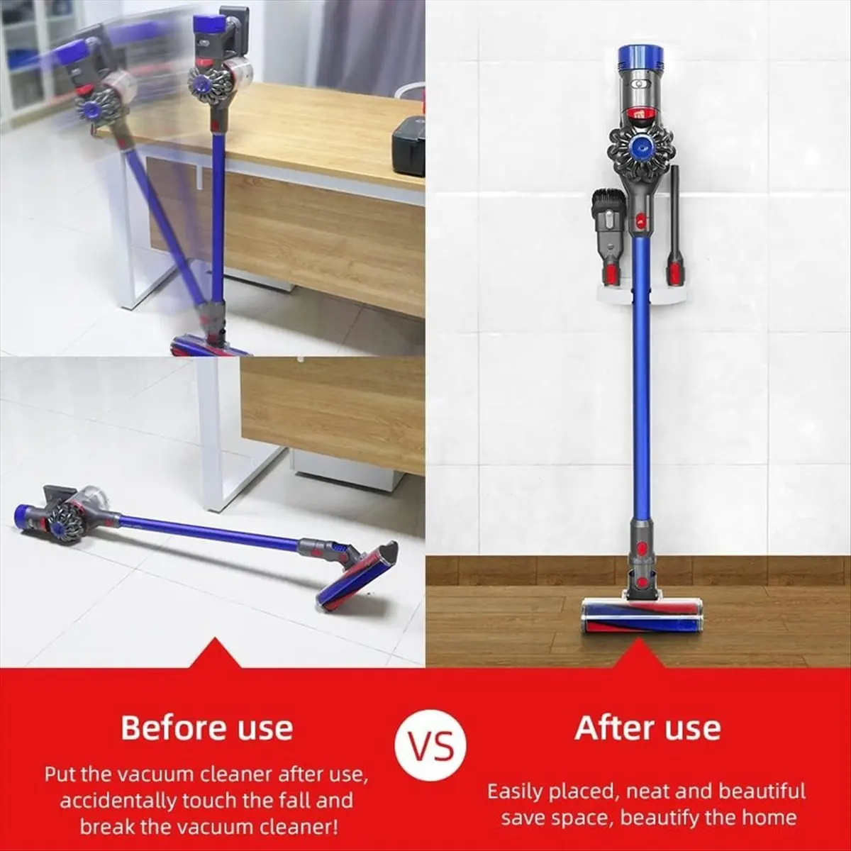 ●Vacuum Wall Mount Bracket Universal Vacuum Stand Holder for Dyson V8 V7 V6/Xiaomi/Midea/Shark Vacuum Cleanner White,B
