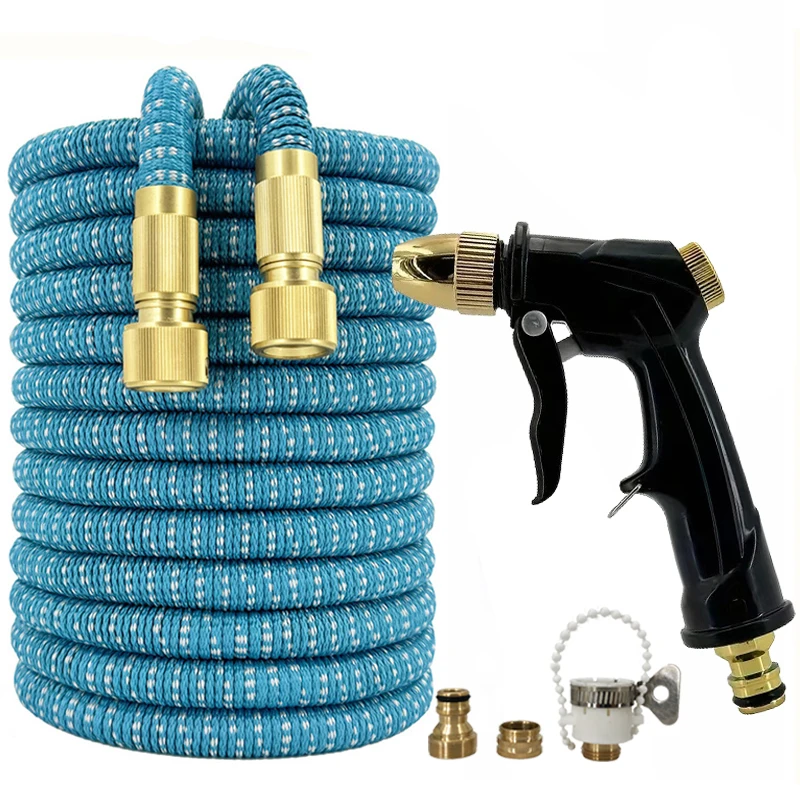 Yuanlin Telescopic Water Pipe, 25-125FT, High-Pressure Water Gun, Bimetallic Joint, Suitable For Car Washing And Garden Supplies