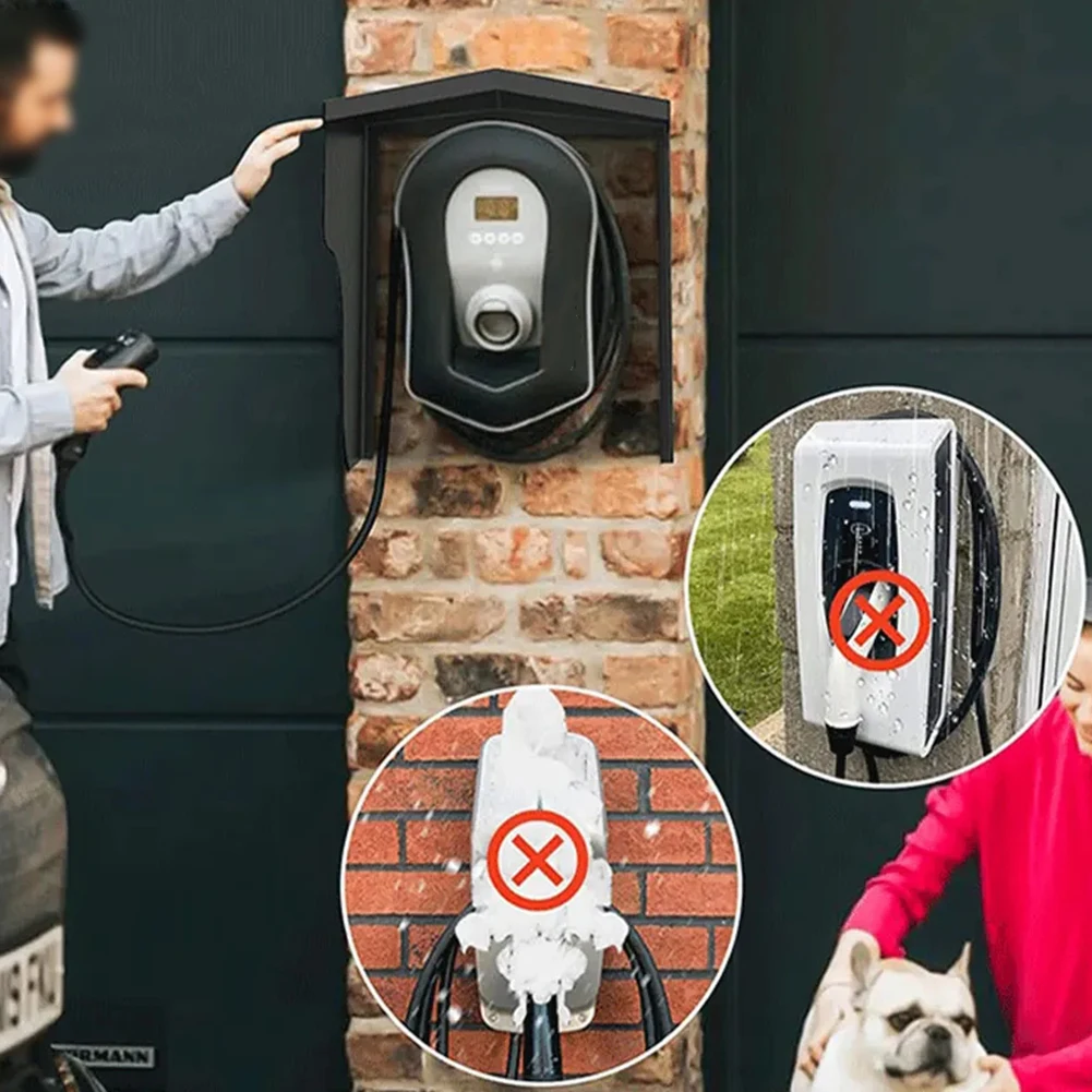 Wall Box Charger Protective Roof Kit Rust Resistant Weatherproof Cover Designed for Outdoor Wall Mounted Charging Stations