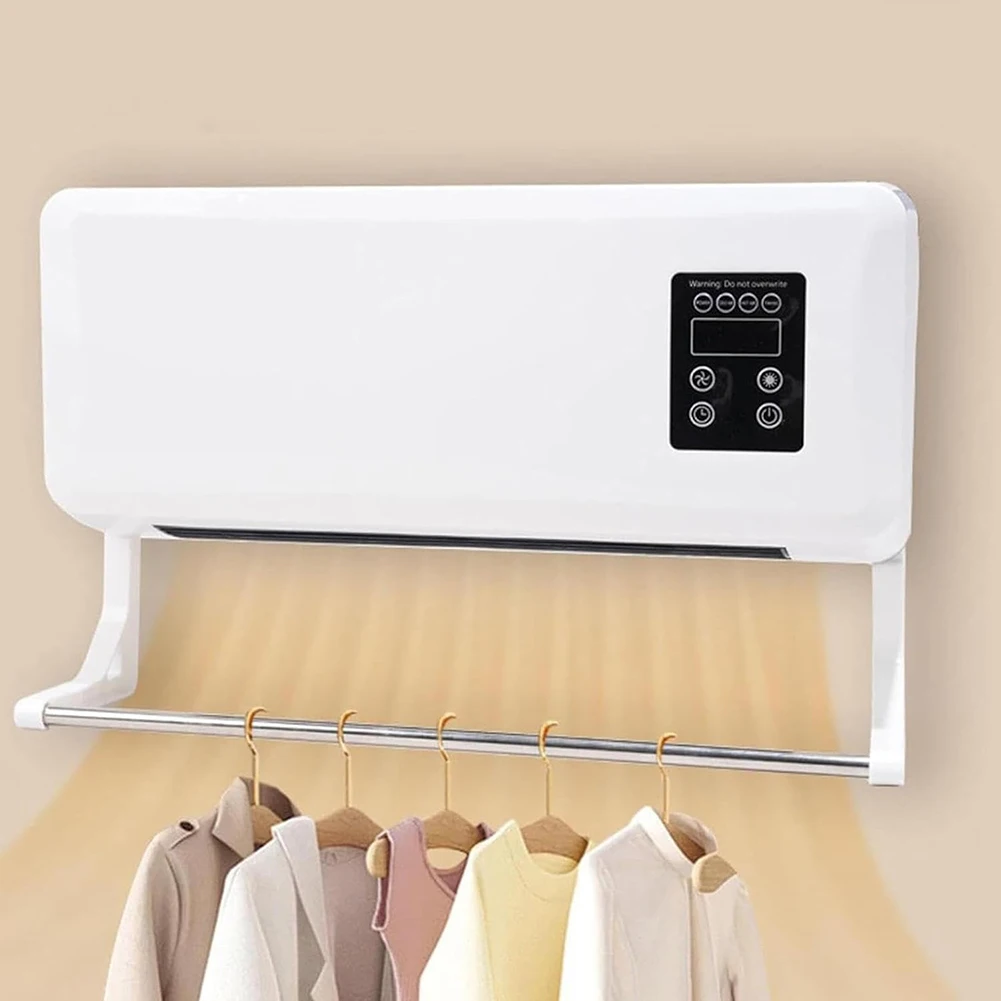 1500W Wall-mounted Electric Indoor Heater with Remote Control, 2 in 1 Mini Warmer / Ventilation Fan For Bedroom Bathroom Kitchen - view 3