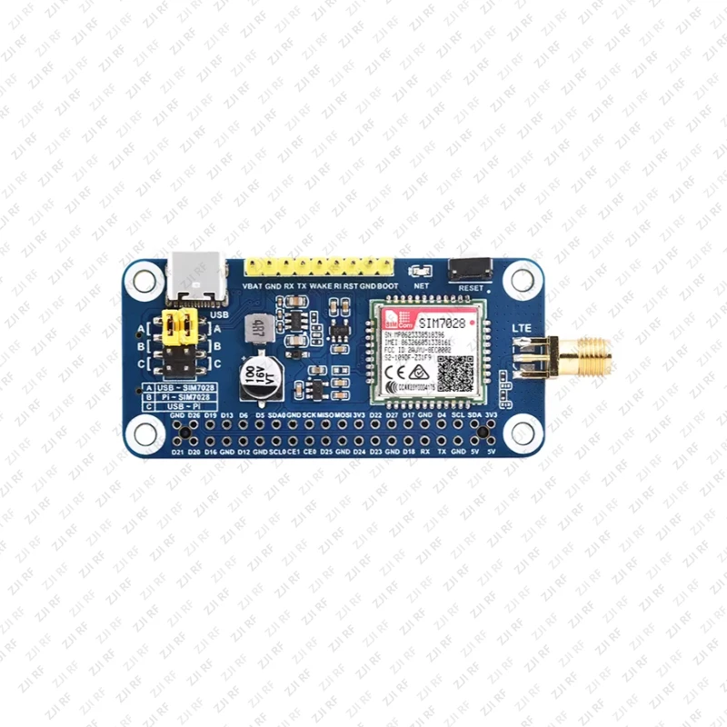 SIM7028 NB-IoT HAT Expansion Board for Raspberry Pi, Global Band Low Power IoT Module Development Accessories