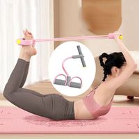 Fitness Equipment 4-Tube Yoga Pedal Puller Thicken Rubber Resistance Band Abdominal Exerciser Elastic Pull Rope Home