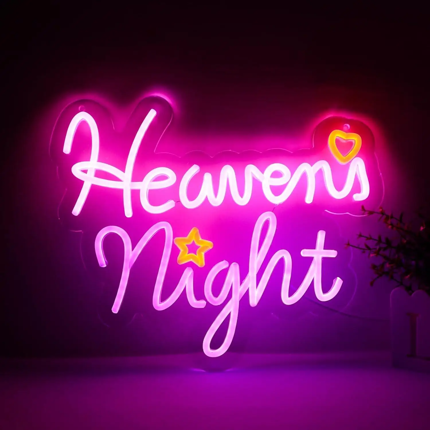 

Game Neon Sign Heaven's Night USB Dimmable LED Neon Lights for Playroom Man Cave Gaming Room Internet Bar Bedroom Decoration