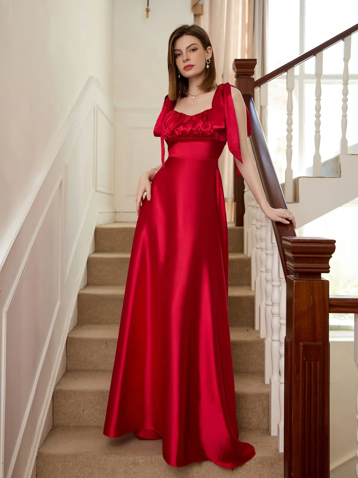 Gorgeous Ball Gown Sweetheart Blue Sparkle Satin Prom Dresses Elegant Burgundy Lady Full Length Robe De Soiree Cocktail Vestidos