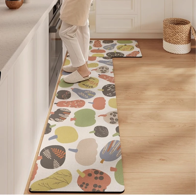 พรม PVC ลายการ์ตูนสุดสร้างสรรค์, พรมปูพื้นห้องครัวกันน้ำมันกันน้ำลายน่ารักกันลื่นกันรอยขีดข่วนพรมเช็ดเท้าแบบตัดได้
