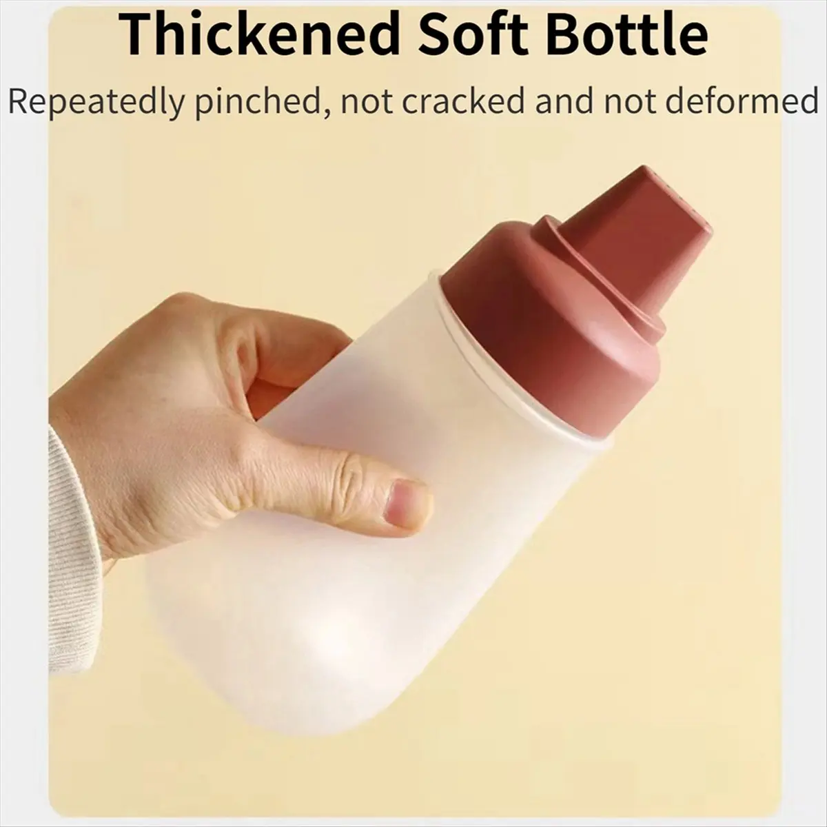 Multi-Hole Squeeze Bottle Squeeze-Type Seasoning Bottle Squeeze Bottle with Scale for Kitchen Food 350ML B