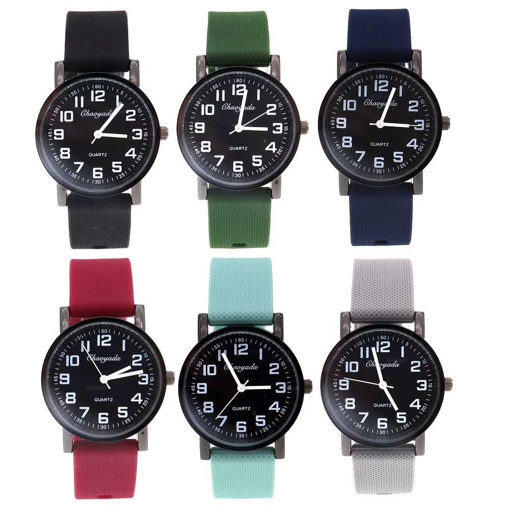 6Pcs Digital Wristwatch for Men And Women Silicone Strap Watch