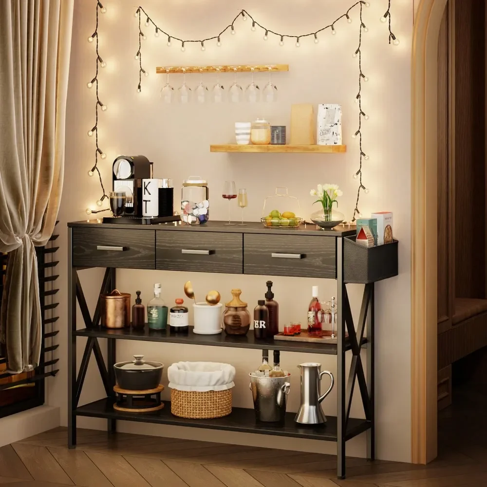 

Table With 3 Drawers, Christmas Gift, New Year Gift, Doorway Console Table With Open Storage Shelves, Christmas Gifts