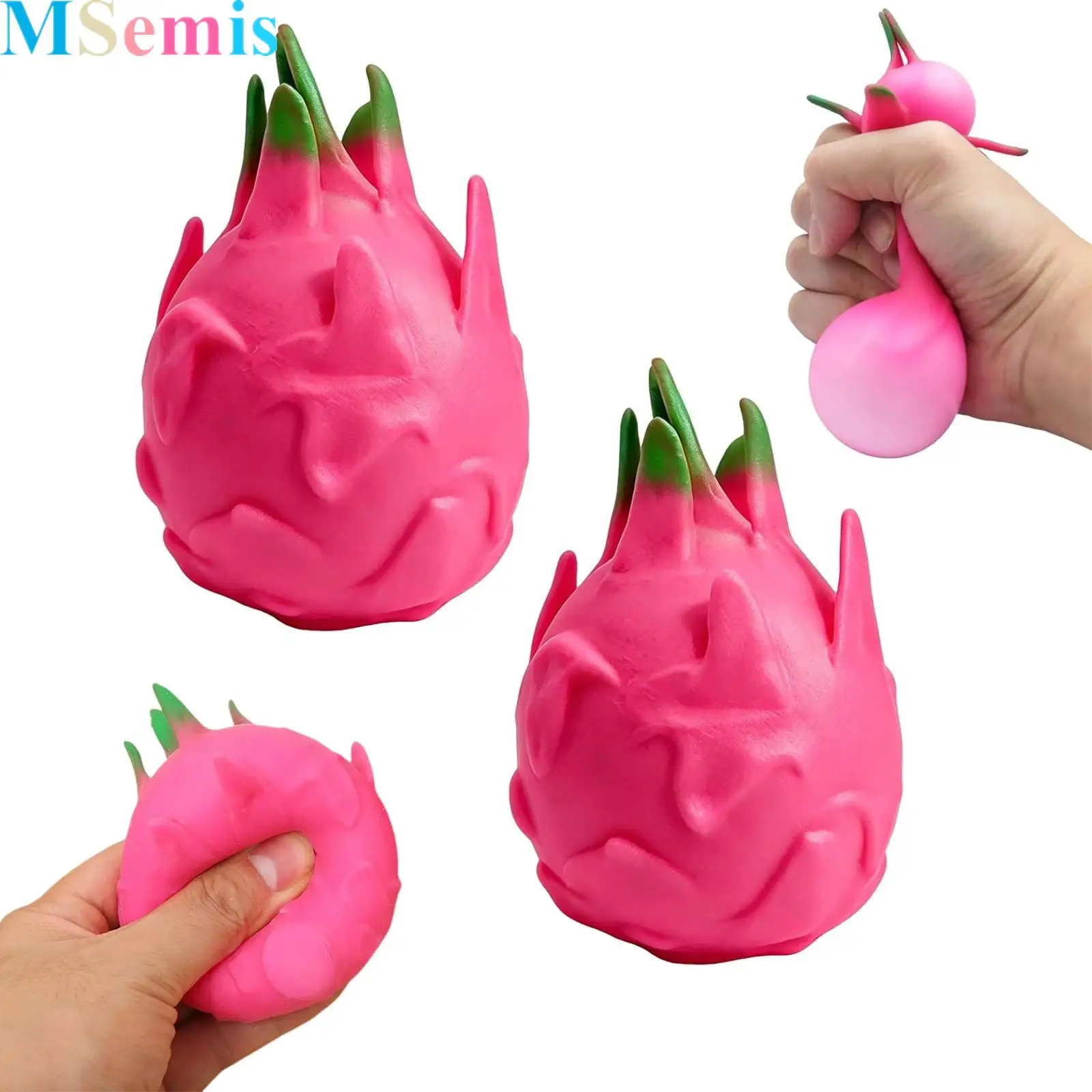 

2Pcs Dragon Fruit Squishy for Anxiety Focus Stretchy Fruit Stress Balls Stress Relief Fidget Sensory Fidget Toys for Adults Kids