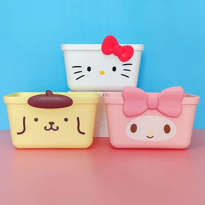 Miniso Hello Kitty Cute Cartoon Shopping Sundries Versatile Girlish Heart Snack Wash Up Fruit and Vegetable Storage Drain Basket