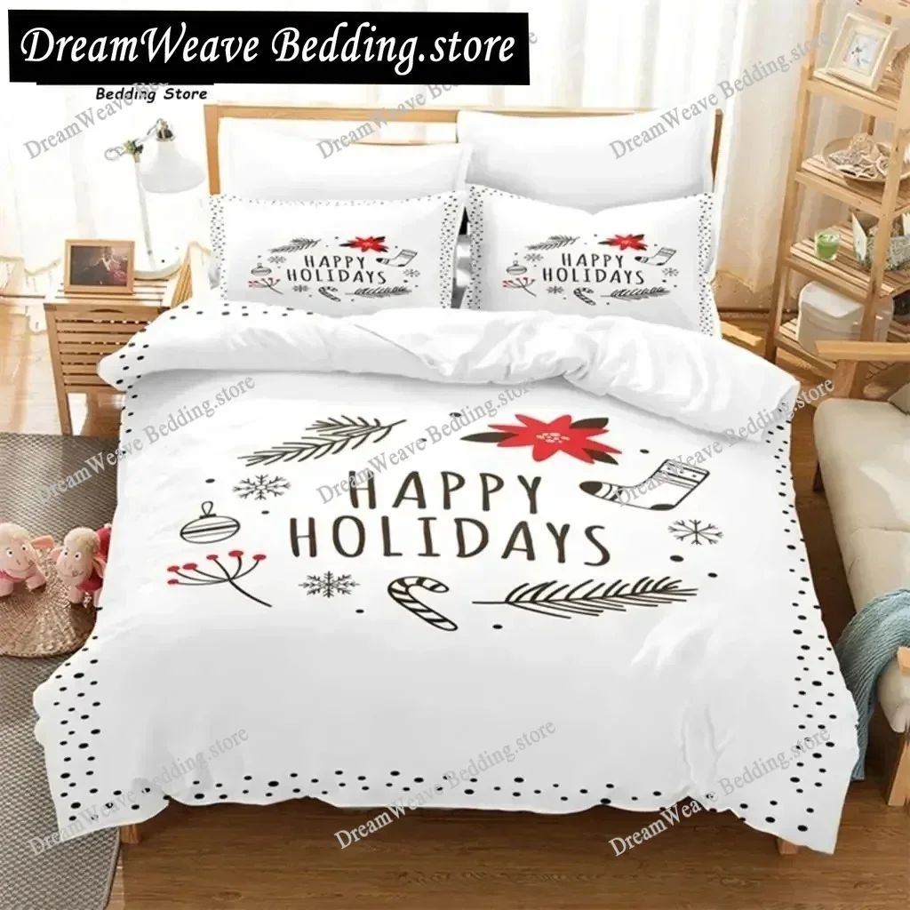 Christmas Letter Duvet Cover Set, Christma Bedding Set, Soft Comfortable Breathable Duvet Cover, for Bedroom Guest Room DecorFQH