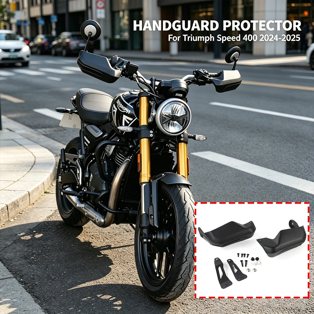 

НОВЫЕ Защитные накладки на руль для Triumph Speed 400 2024-2025 - Матовые черные, универсальные, прочные аксессуары для мотоциклов