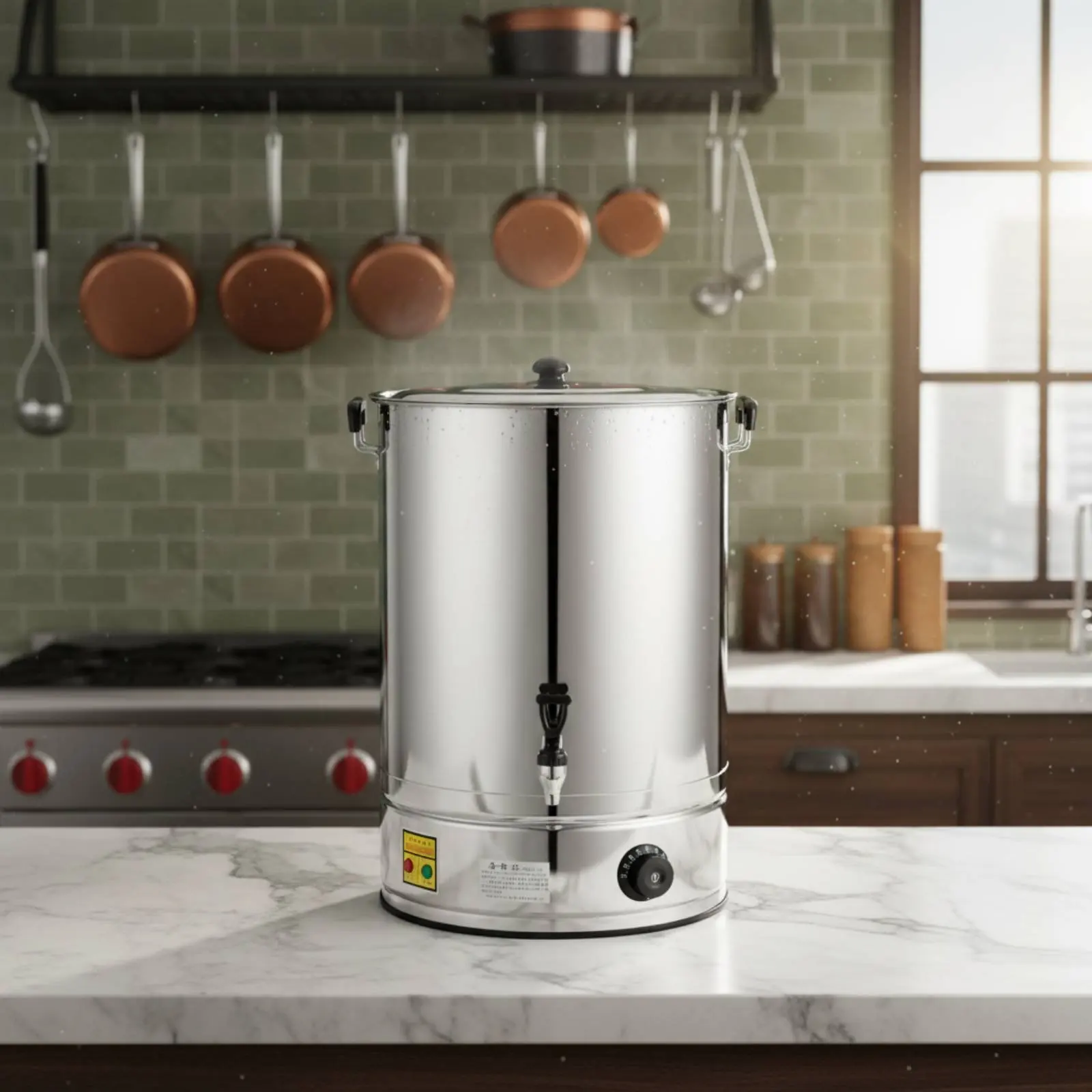

Stainless Steel Hot Water Boiler Keep Warm Function Stainless Steel Water Boiler Professional Tea Urn Energy Saving