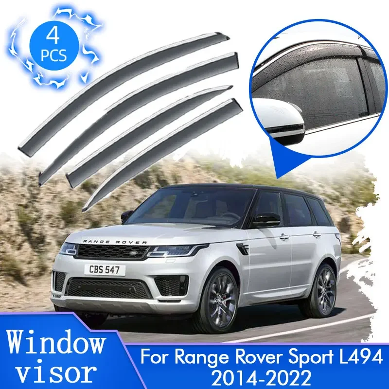 4x For Range Rover Sport MK2 L494 2014~2022 Door Rain Window Visors Protector Deflector Guard Cover Trim Windshield Accessories