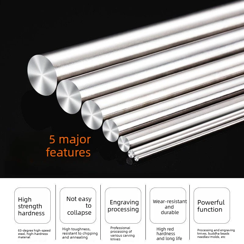 1Pcs HSS High Speed Steel Solid Round Rod Lathe Bar Stock Dia 1 2 2.5 3 3.5 4 4.5 5 5.5 6 7 8 9 10 11 12 13mm Length 100/200mm