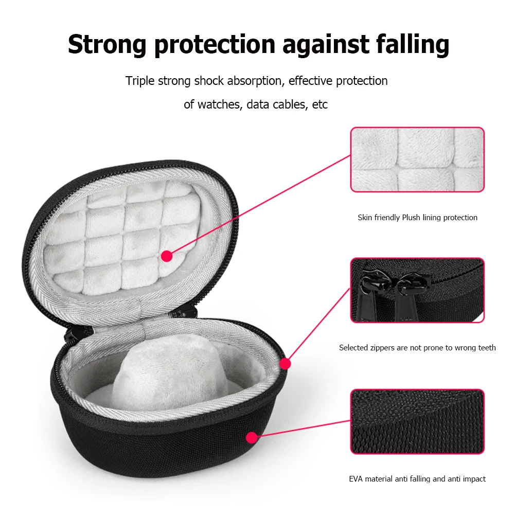 EVA Plush Travel Portable Watch Storage Carrying Box Waterproof Shockproof Smart Bracelet Protective Case Pouch for Galaxy Watch