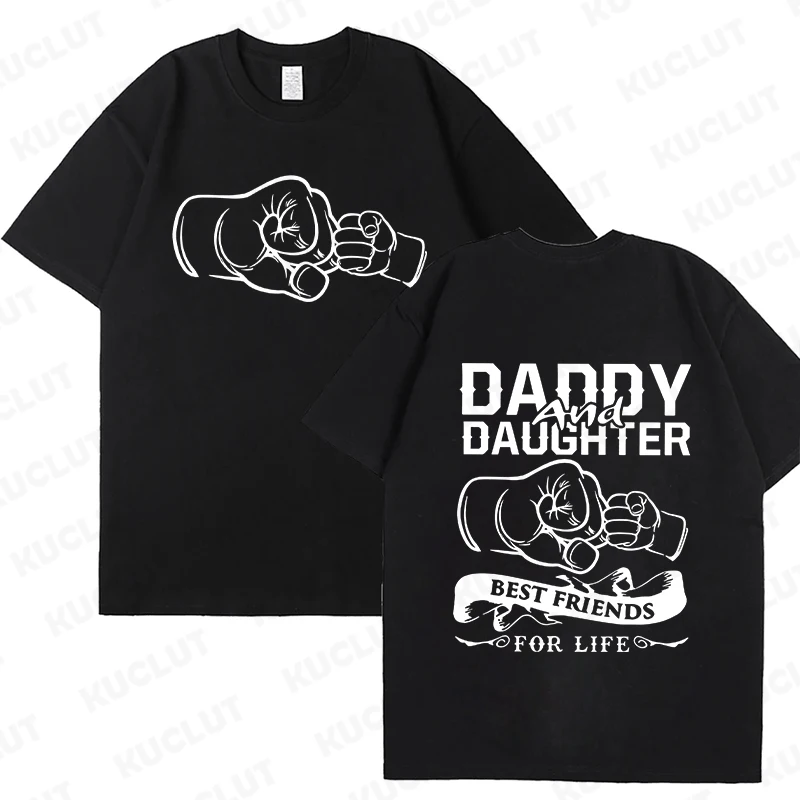 Fashion Family Matching Outfits Daddy and Daughter T-Shirts Oversized Tops Father\'s Day Gift Short Sleeve Tees Kids Clothing