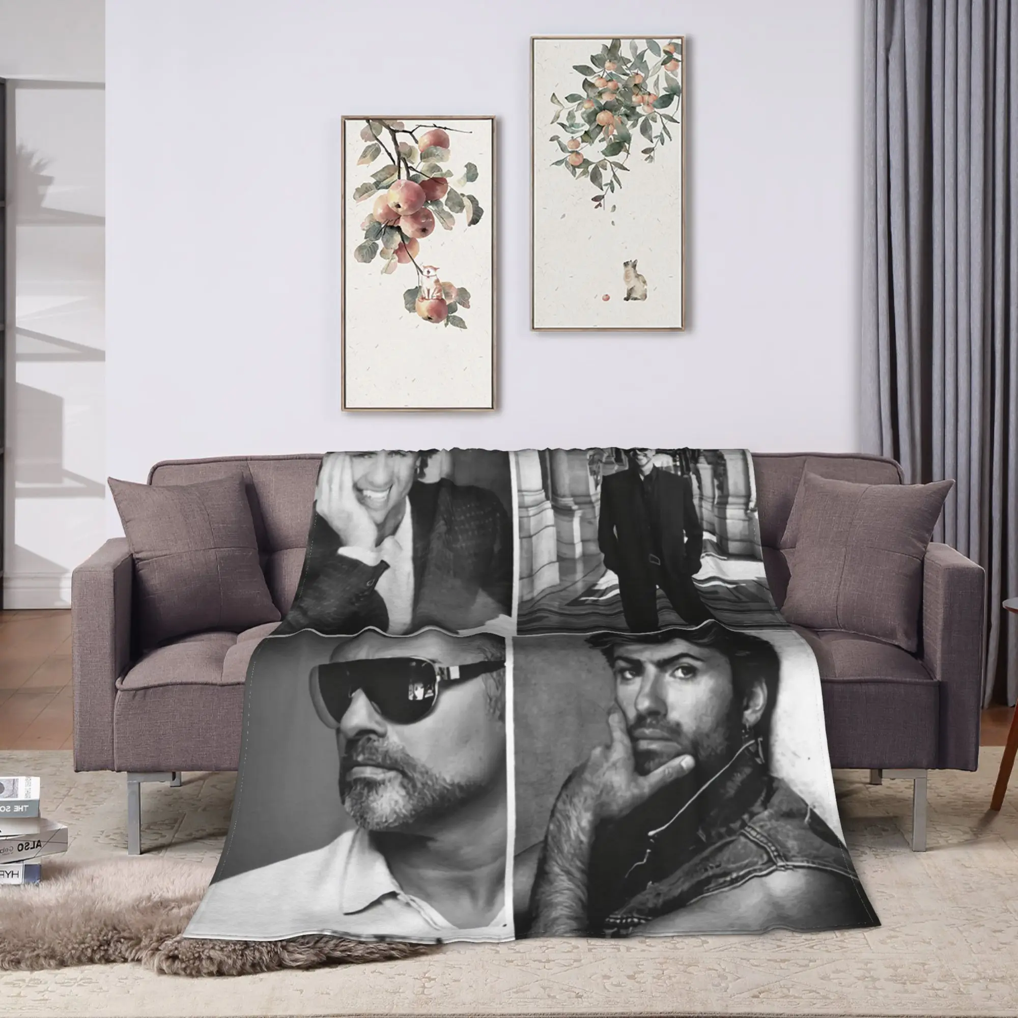 George Michael British Singer Flannel Blanket Winter  Soft Warm Throw Blanket for Girls Boys Bedroom Fluffy Bedspread Bed Cover