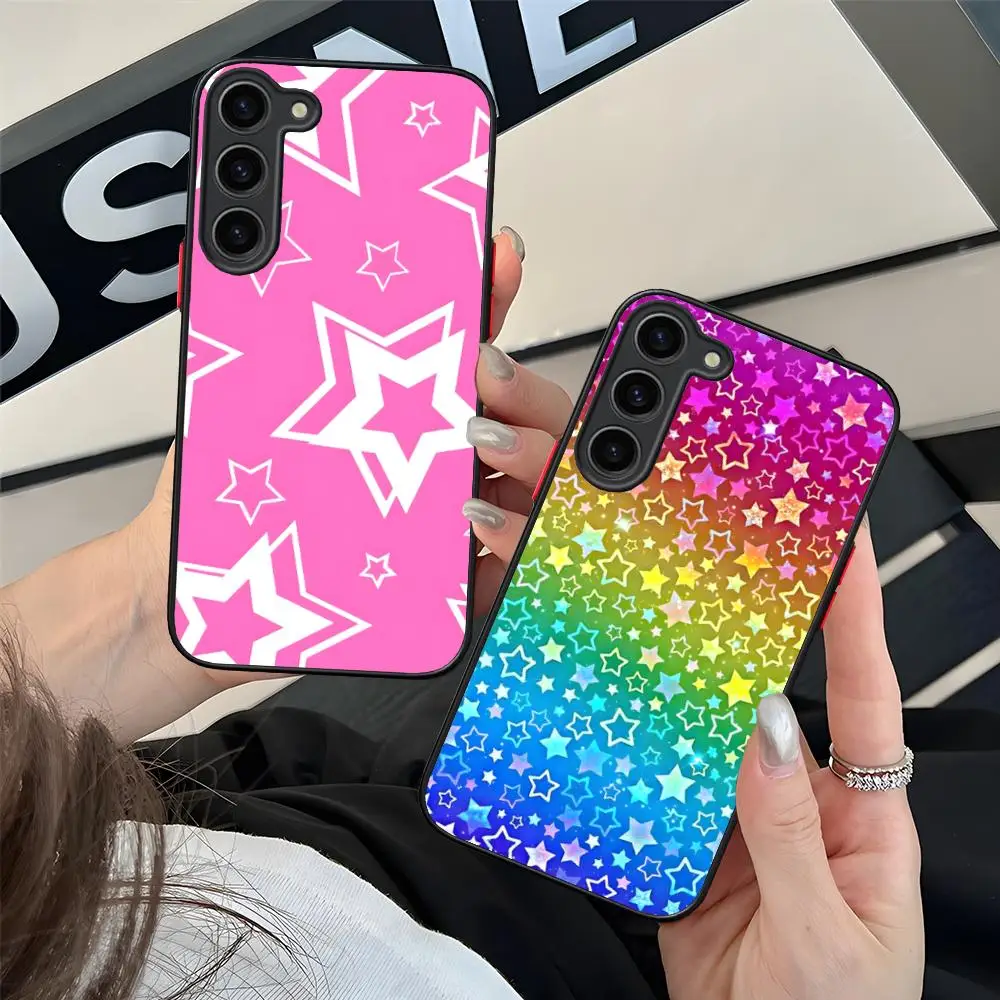 

Чехол для телефона Pastel Pink Star Pentagram для Samsung Galaxy S25 S24 S23 S22 S21 Plus FE Ультрацветный силиконовый защитный смартфон