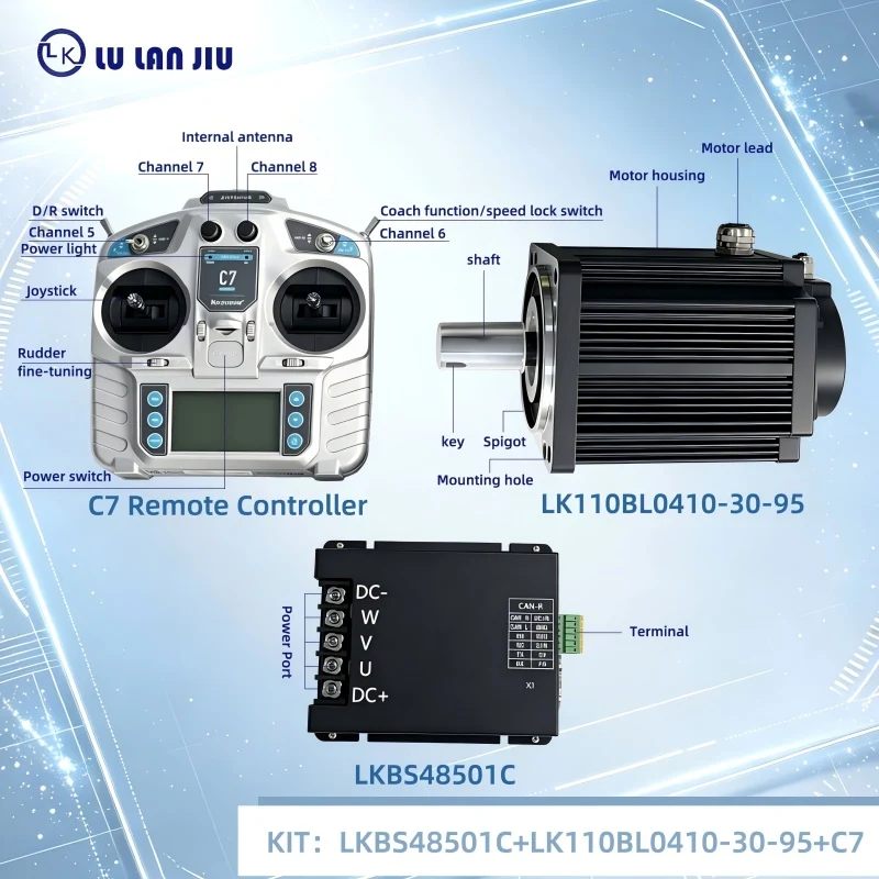 BLDC Motor 48V1000W3000RPM Kit with driver LKBS48501C