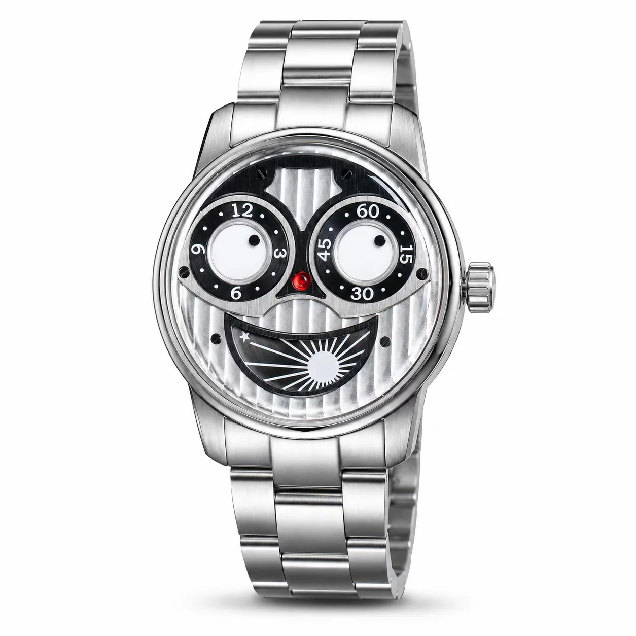 OBLVLO Men Automatic Watch 42mm Mechanical Wristwatch Luminous 50m Waterproof Sapphire Mirror Joker Dial Sun-Moon Miyota Mov