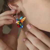 Jardme Colorful Hummingbird Dangle Earrings for Women Fashion Cute Animal Earrings Women's Statement Jewelry Gifts 4
