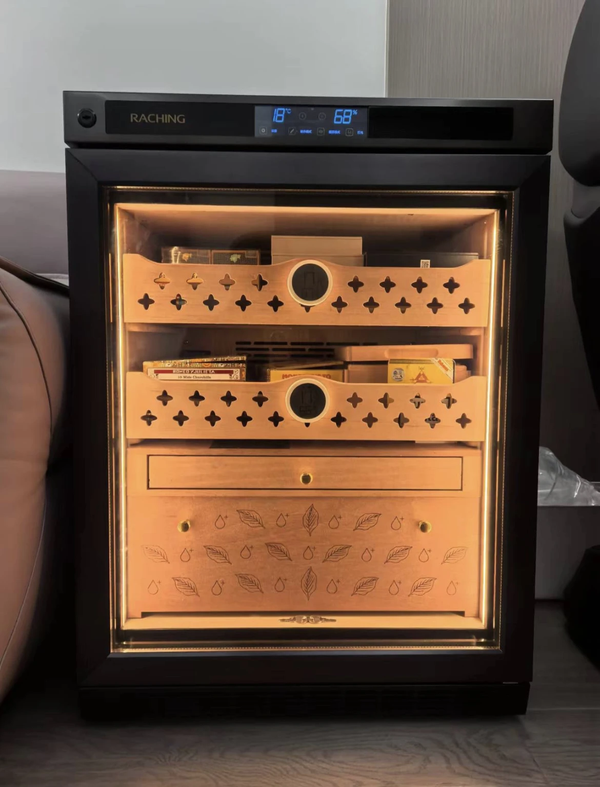 Raching MON800A Хьюмидор для сигар постоянный точный контроль влажности с функцией удаления аммиака