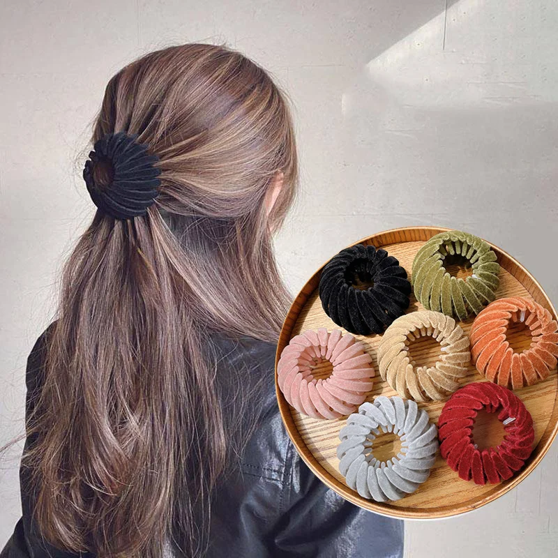 Fashion Women Bun Claw Horsetail Buckle Clip Bird Nest Expanding Female Ponytail Hair Accessories Hair Jewelry