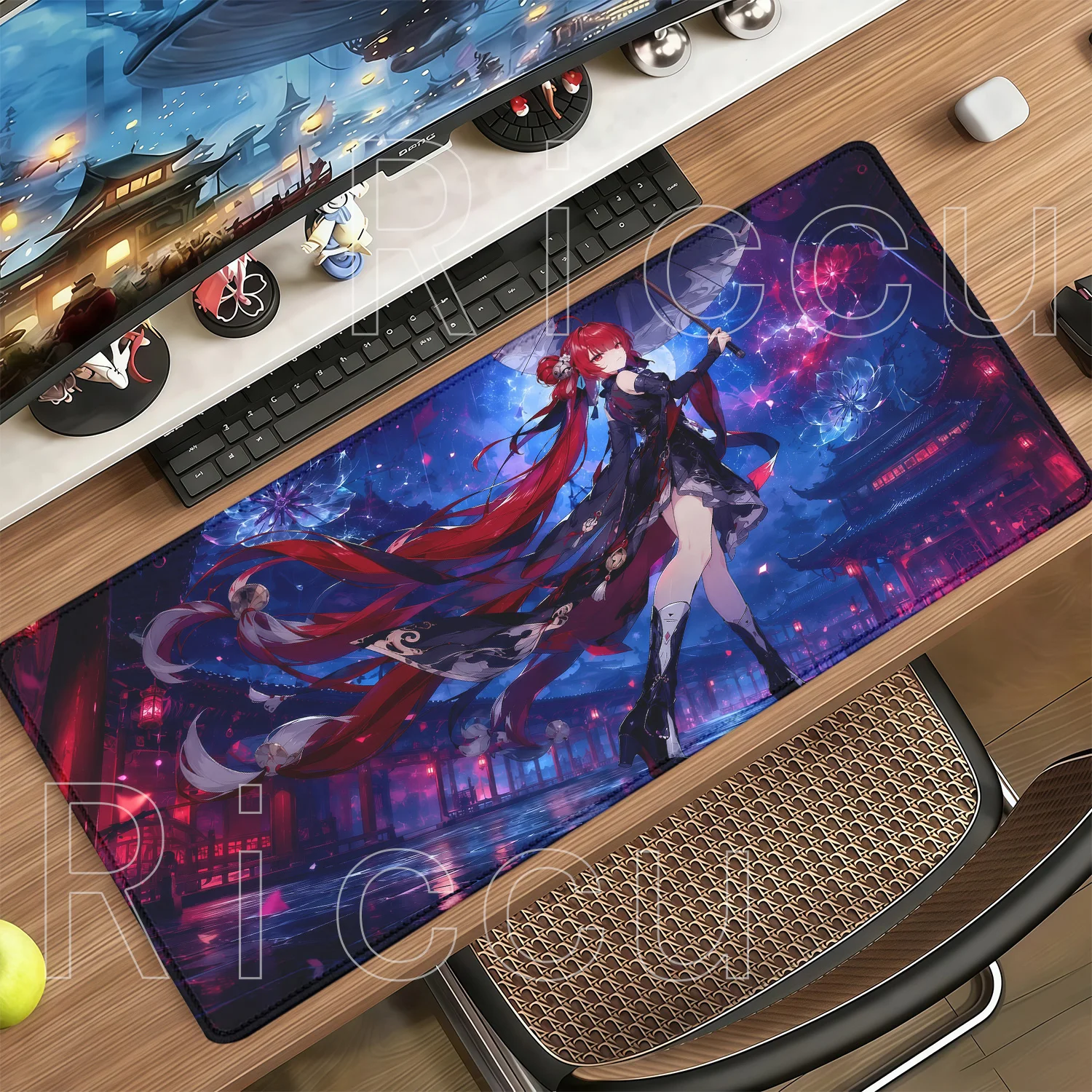 Suoming Wuthering Waves WuWa Mousepad HD Printing PC Gaming Office Accessorie Mouse Pad Non-Slip Base ESports Keyboard Desk Mat