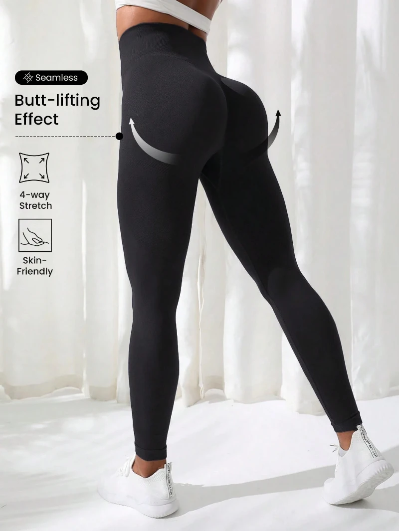 المرأة عالية الخصر لا الجبهة التماس الظهر العميق الخامس الأرداف خط الجري في الهواء الطلق ممارسة بيلاتيس اليوغا سروال ضيق تشغيل السراويل الصالة الرياضية