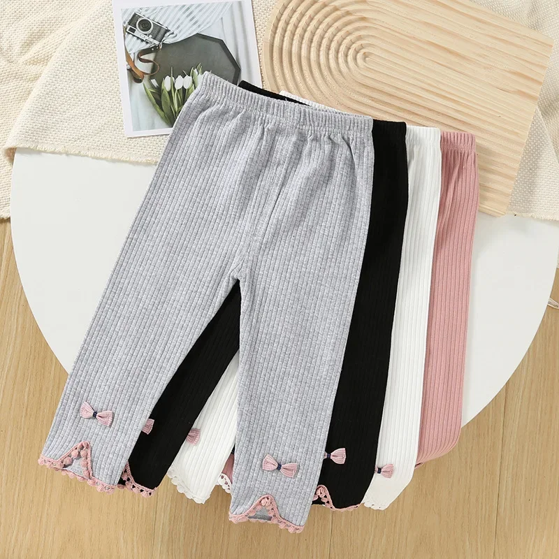 

Spring Autumn Girls Pants 2024 New Fashionable Baby Girls Casual Pants Spring Autumn Children's Princess leggings