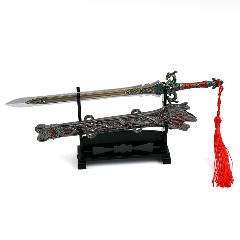 22CM/8,66 pulgadas Naraka: espada larga periférica de juego Bladepoint Chixiao 30cm espada artesanal totalmente metálica con funda espada de juguete modelo regalo
