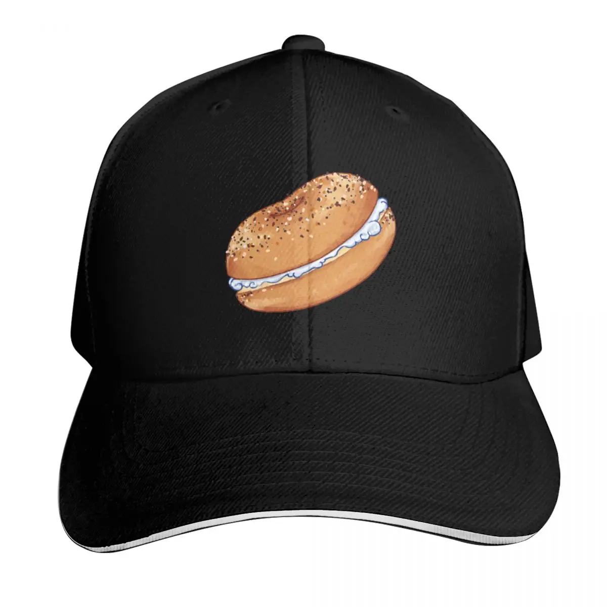 Everything Bagel and Cream Cheese Baseball Cap Lightweight Packable Gift for Him Her Casual Daily Wear