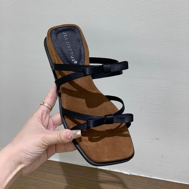 

Удобные женские модные тапочки-мюли, современные сандалии для отдыха, женские модные тапочки, летняя обувь из искусственной кожи, Pantofole MHTX