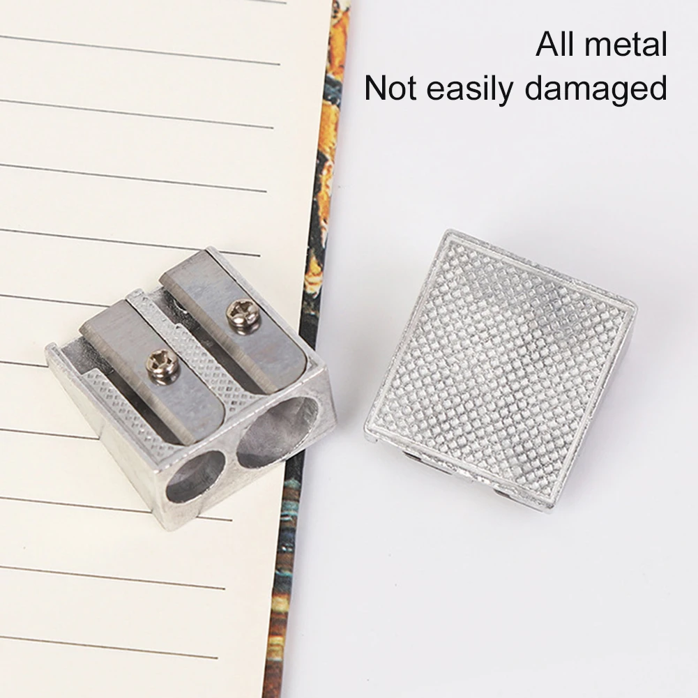 Double Hole Metal Pencil Sharpener Durable Lightweight Sharpener For Student/Designers