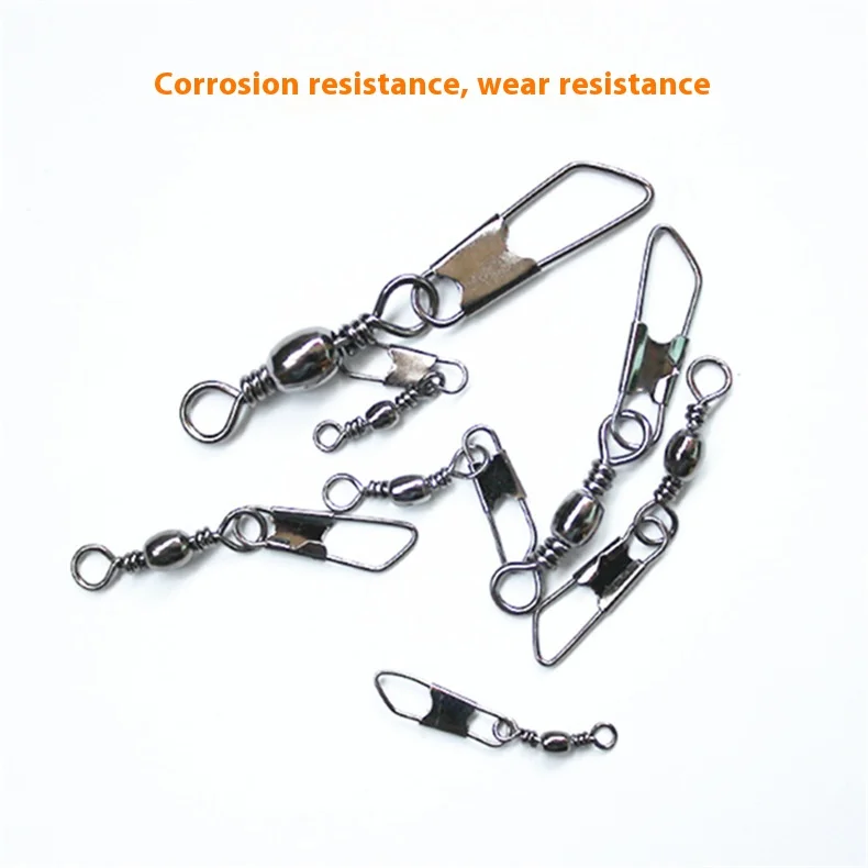 12 Größe 50 teile/paket Wirbel Angeln Stecker Pin Lager Rollwirbel Snap Fastlock Clips Angelhaken Angelgerät Zubehör – Detail 7