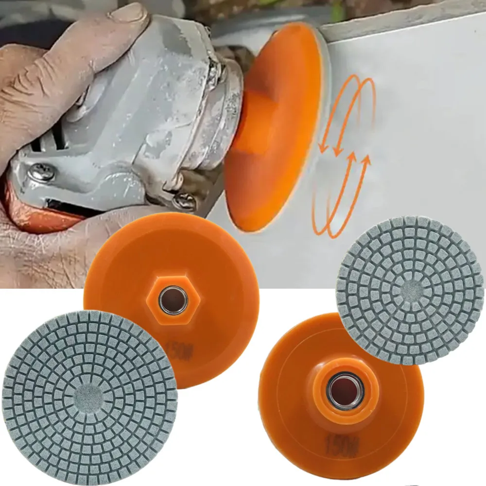 1/2pcs 80/100mm 3/4 Inch Polishing Pad Wet Dry Buff Disc Abrasive For Sanding Marble Granite Concrete Grinding Countertop Stone