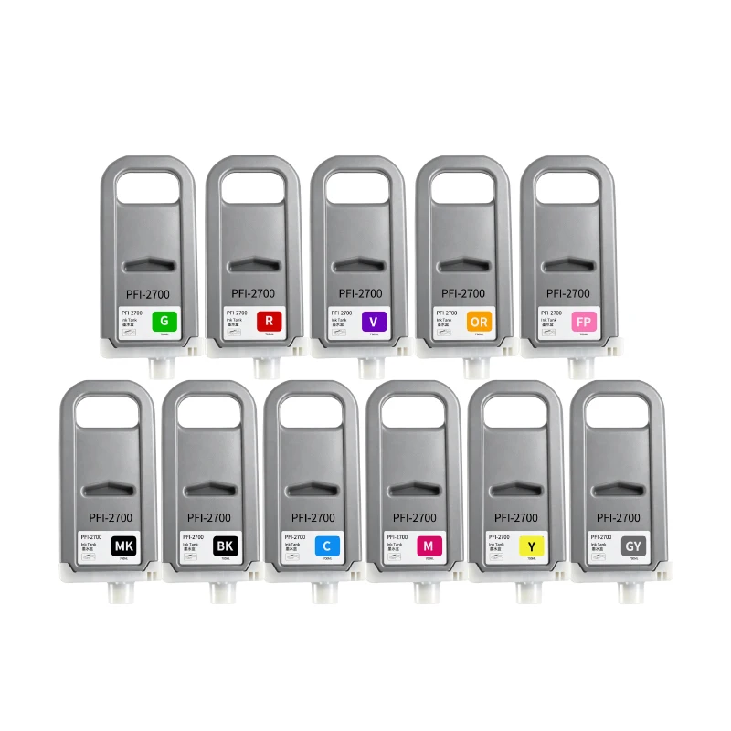 700ML PFI2700 PFI-2700 PFI 2700 Ink Cartridge Compatible For Canon imagePROGRAF GP-4000 GP-2000 Printer With Pigment Ink 11color