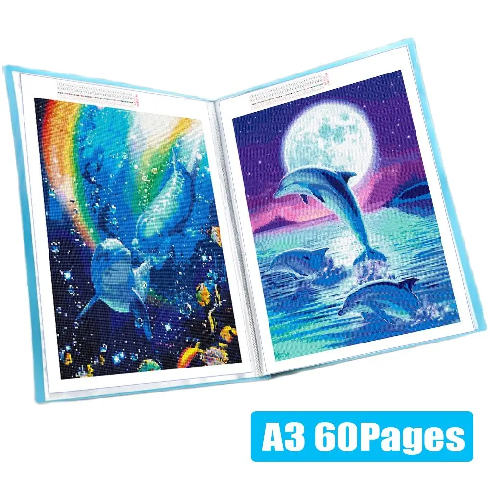 Diamond Painting Painting Storage Book Data Organizer A3/8K Photo Album Folder Stationery Tool Large Capacity