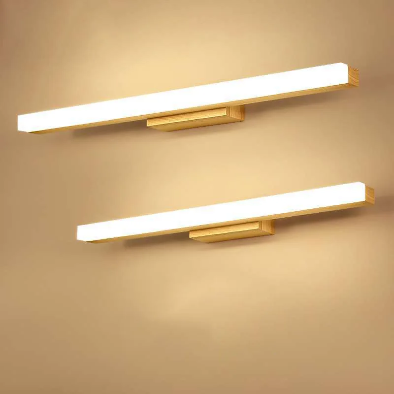 

Wood Mirror Light LED Wall Lamp Bathroom Wall Light 40cm AC85 - 265V Indoor Lighting Home Decor Bedroom Sconce Light Fixture