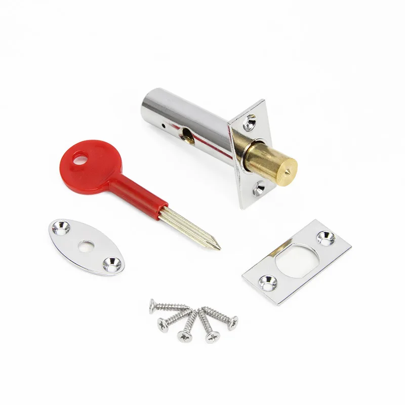 Stainless steel Invisible lock Copper core Hardware Pipe Tube Well security Mortise locks for Fireproof Door Escape Aisle Locks