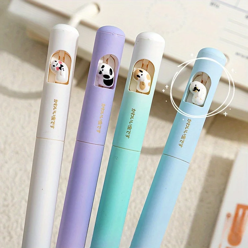 5pcs Gradient 3D Design Neutral Pen, 0.5mm Delicate Pen Tip Black Ink Ballpoint Pen,office and School Stationery Supplies