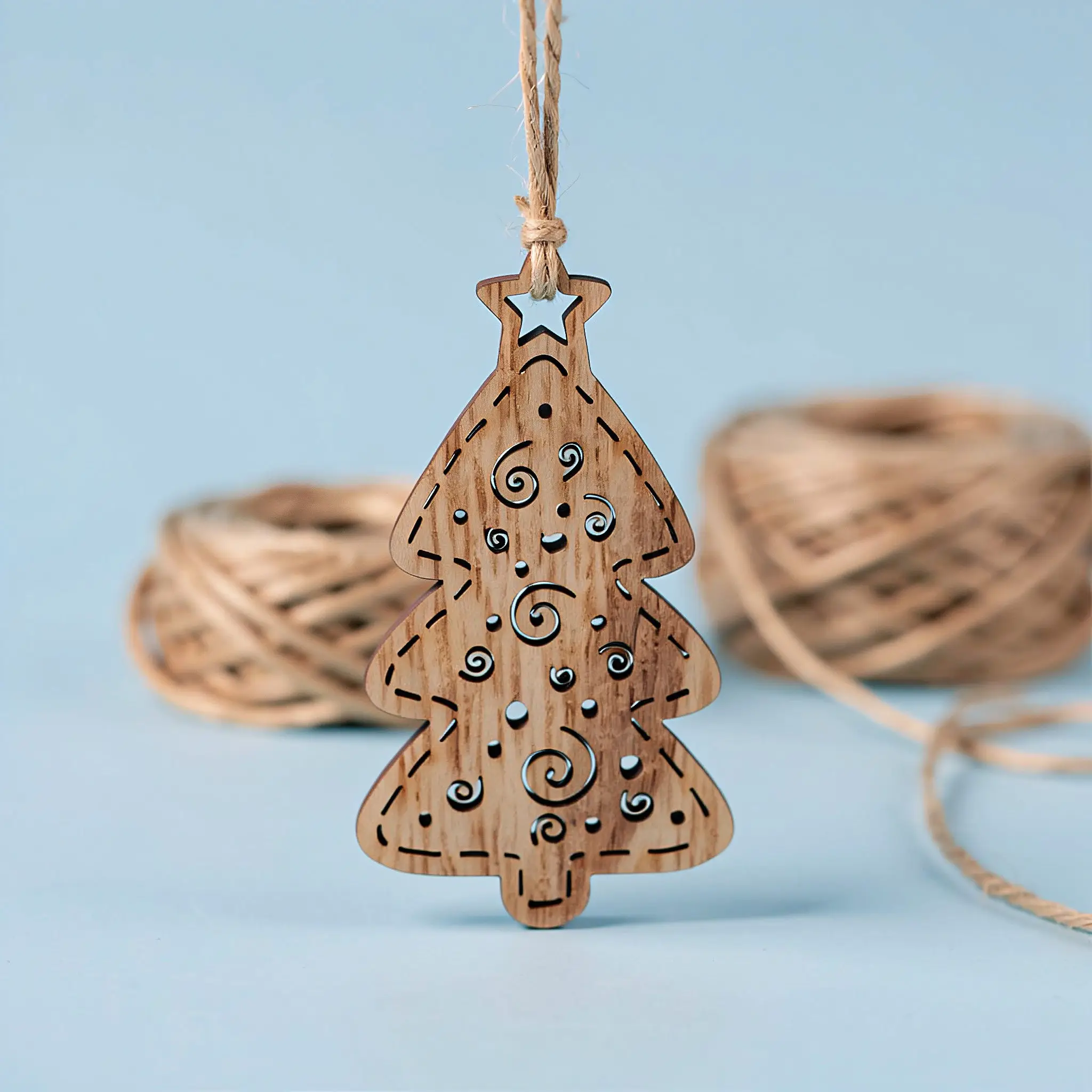 50pcs 40mm Unfinished Wooden Christmas Tree Cutouts – Paintable DIY Holiday Ornament Blanks for Crafts & Hanging