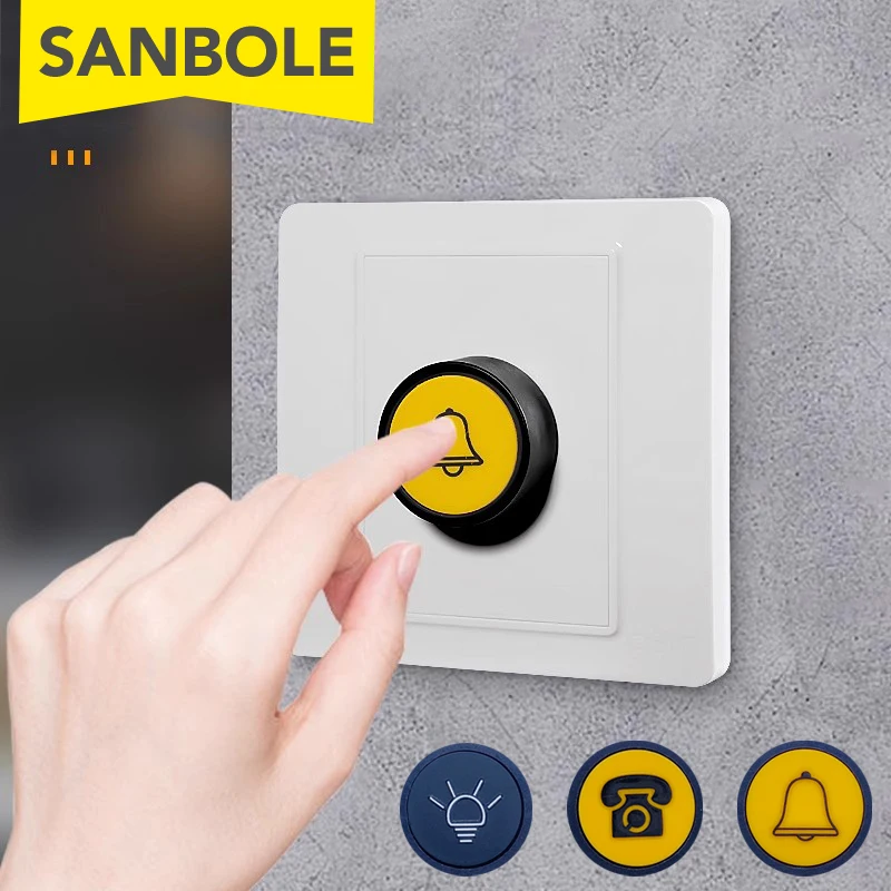 86x86 مللي متر مفتاح التحكم في الوصول لوحة مخفية شنت جرس الباب إعادة تعيين خروج صغير المجتمع زر الضغط يتعرض