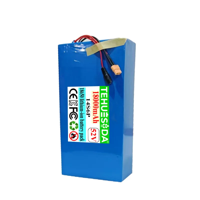 52V 18Ah 14S6P Lithium Ion Battery Pack with 30A BMS for Electric Power-Assisted Two-Wheelers Electric Scooters 1500W