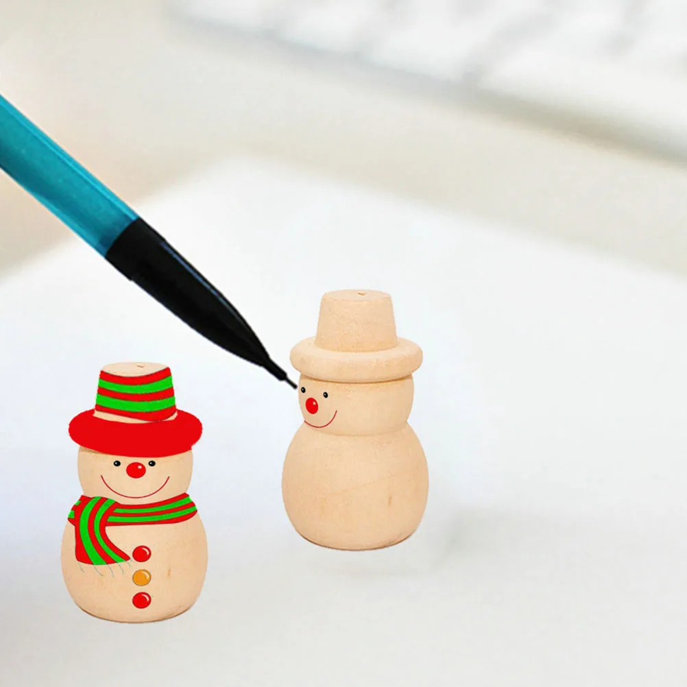 

20 Pcs Gouache Painted Decorate Ready Be Finished Xmas Adornment Wooden DIY