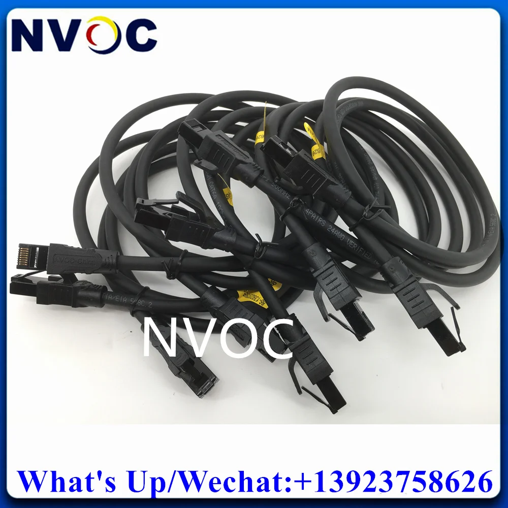 100Pcs NVOC-China LAN Black Cable Outdoor Waterproof 4Pairs 24AWG 10Gbps 600MHz RJ45 Network UTP CAT6A Patch Cord For LED Screen