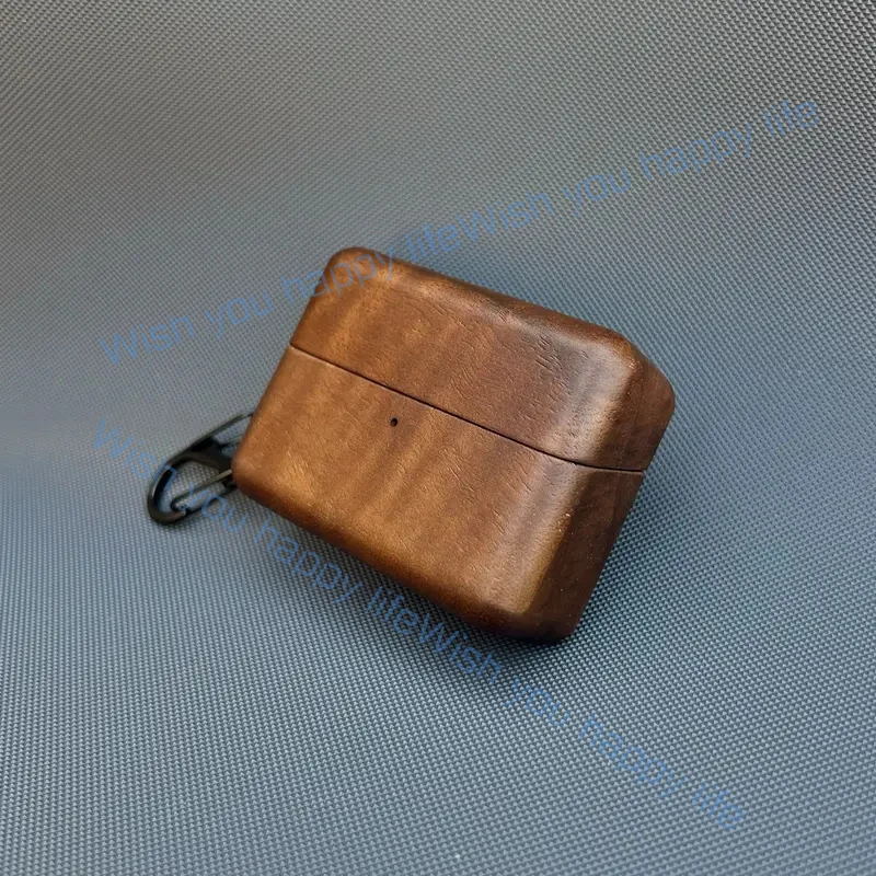 L... Walnut Case for Huawei FreeBuds Pro 3 Pro 4 Headset Protective Cover Solid Wood Headphone Shell Wooden Earphone Box Bag