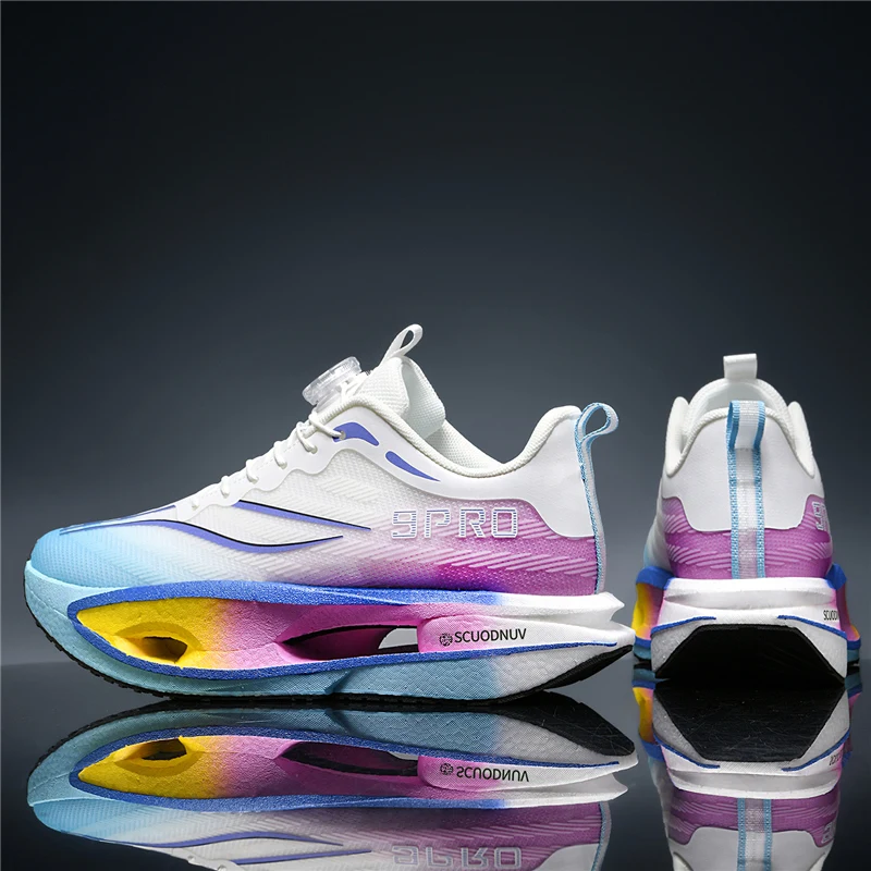 

Новые кроссовки для бега из углеродистой пластины, мужская удобная мужская спортивная обувь с вращающейся пряжкой, дышащие тренировочные кроссовки на платформе для мужчин